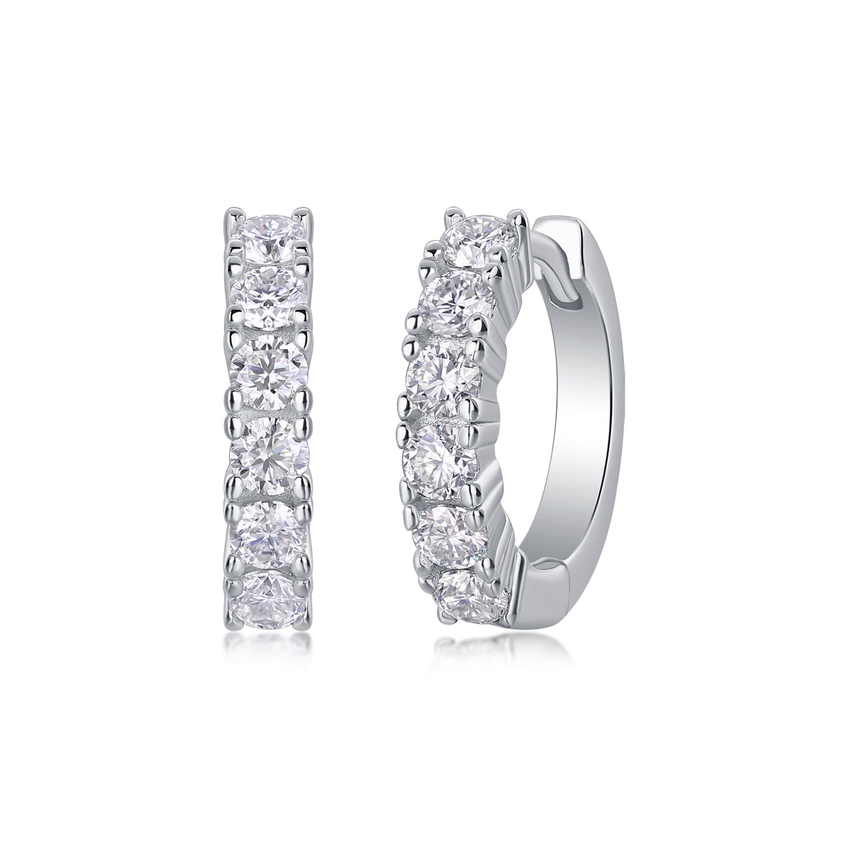 1Pursuit - Fashionable And Luxurious Diamond Jewelry Earrings Set With Moissanite S925 Sterling Silver And Platinum - plated Stud Earrings Prohibit TikTok sales - 5 - CJ