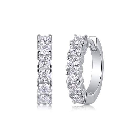1Pursuit - Fashionable And Luxurious Diamond Jewelry Earrings Set With Moissanite S925 Sterling Silver And Platinum - plated Stud Earrings Prohibit TikTok sales - 5 - CJ