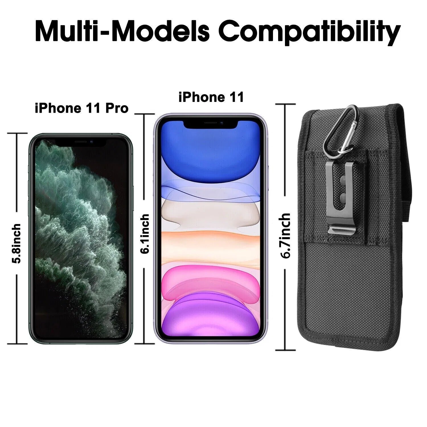 Vertical Cell Phone Holster Pouch Wallet Case With Belt Clip For - 5 - CJ