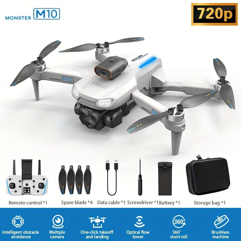 M10 Drone With Screen Control, Brushless Remote Control, Foldable Optical Flow Positioning  Toy