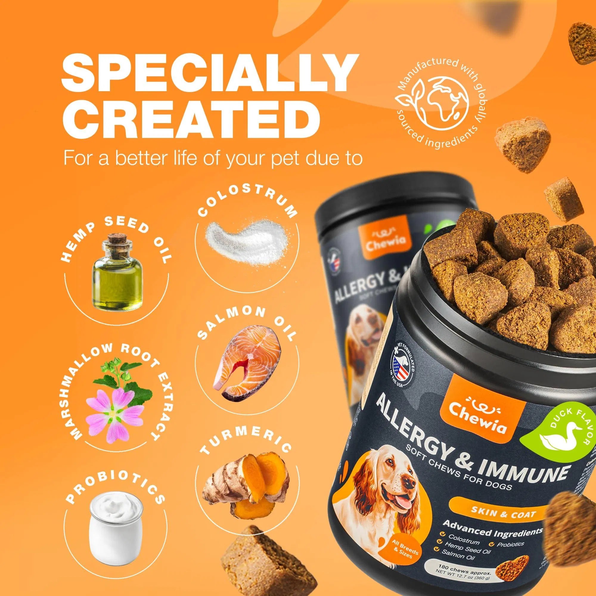 Dog Allergy Relief Chews Itch Relief For Dogs Anti Itch Dog Allergy Chews US Formulated Dog Itching Skin Relief With Salmon Oil Immune Health Seasonal Allergies & Hot Spots Support Treats - 5 - CJ