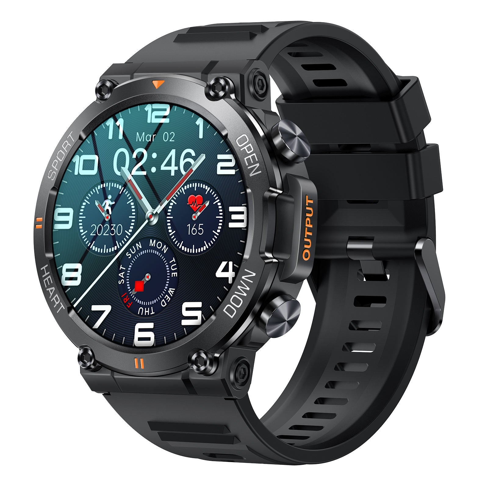 SENBONO Men Smart Watch Round Big Screen Wireless Dial Answer Call Fitness Tracker Outdoor Sports Smartwatch - 5 - CJ