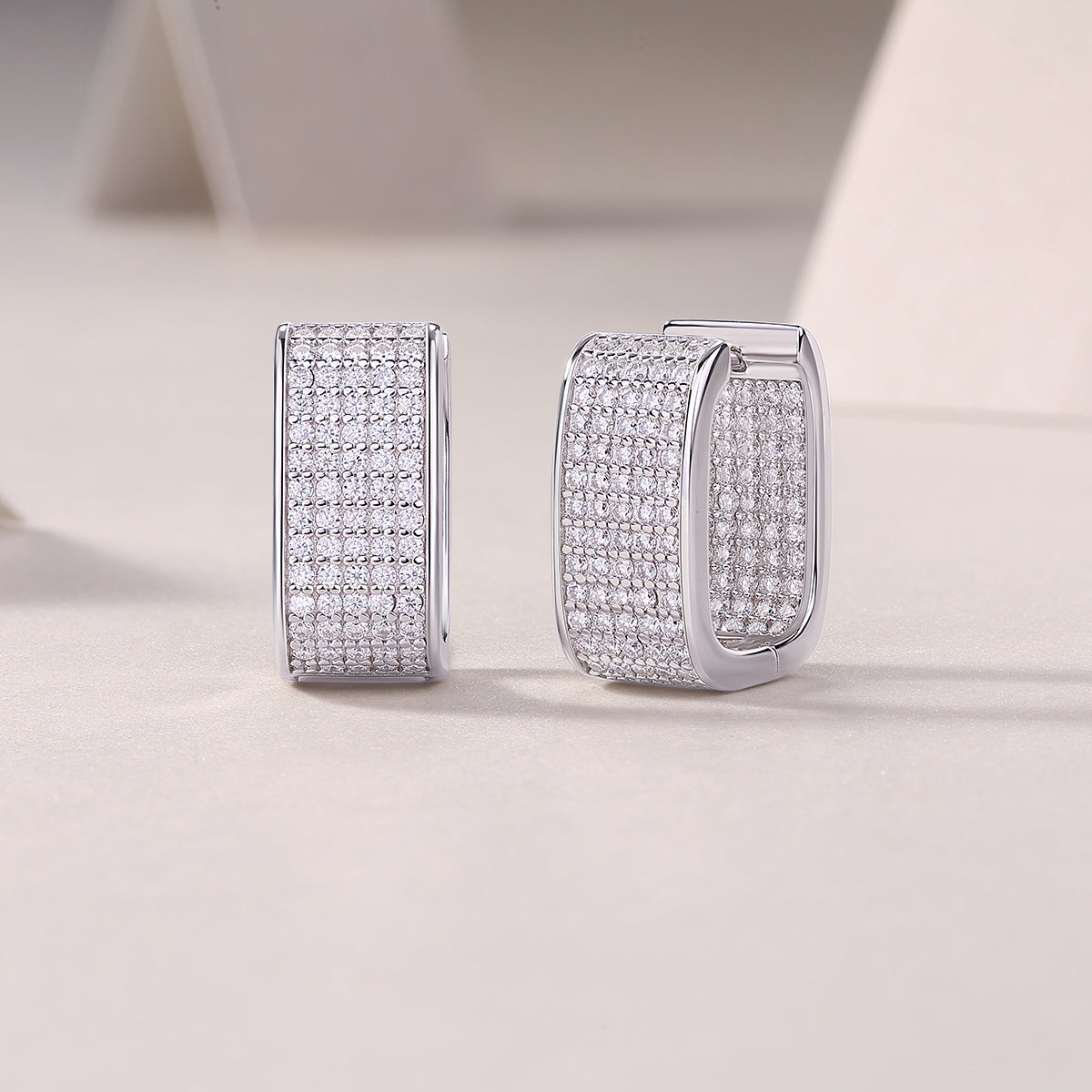 1Star Light Luxury Fashion Diamond Earrings Stud Set With Mosan Diamond Silver Jewelry Prohibit TikTok sales - 5 - CJ