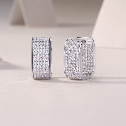 1Star Light Luxury Fashion Diamond Earrings Stud Set With Mosan Diamond Silver Jewelry Prohibit TikTok sales - 5 - CJ