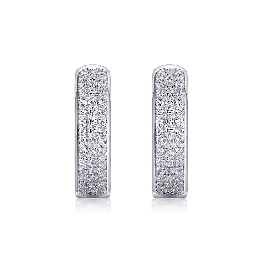 Years - Fashionable Earrings And Stud Jewelry Set With Moissanite S925 Sterling Silver And Platinum-plated Diamonds