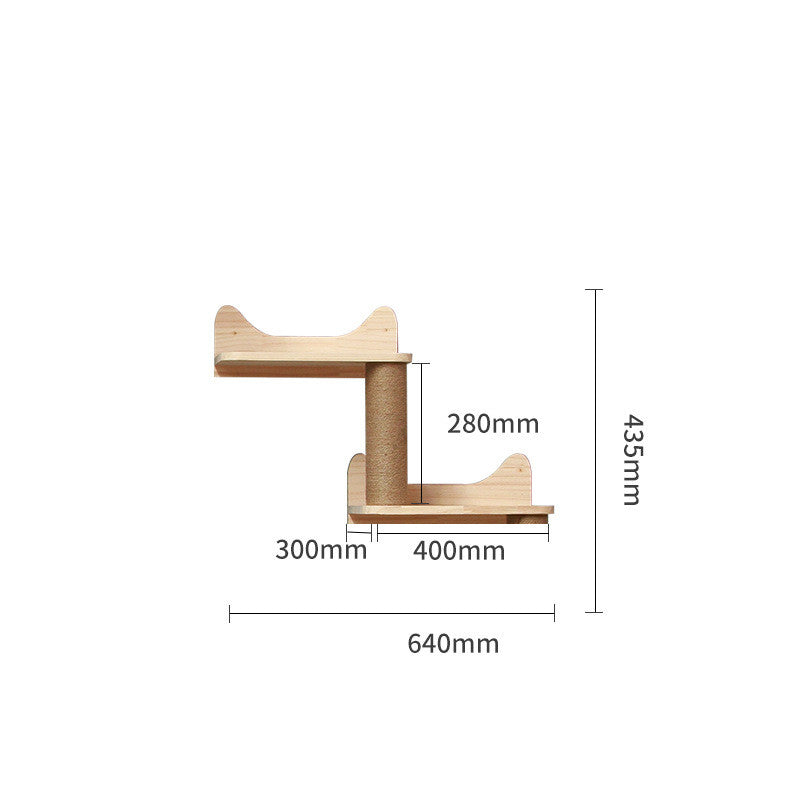 Pet Cat Climbing Frame Wall Type Solid Wood Wall Hanging Platform Ladder Pets Accessories - 0 - CJ - A2 wall steps - CJJT148790316PK
