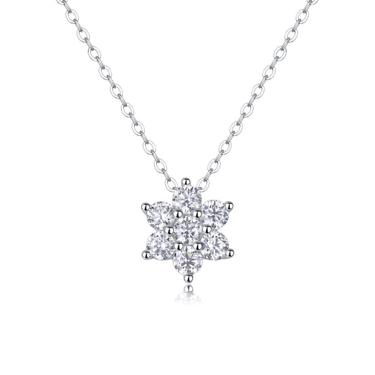 1Snowflakes Fluttering - A Fashionable And Luxurious Diamond Jewelry Pendant Set With Moissanite S925 Sterling Silver And Platinum Plating Prohibit TikTok sales - 5 - CJ