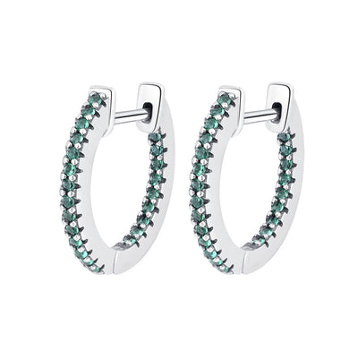 S925 Sterling Silver Small Group European And American Zircon Earrings For Women Simple And Cool - 4 - CJ