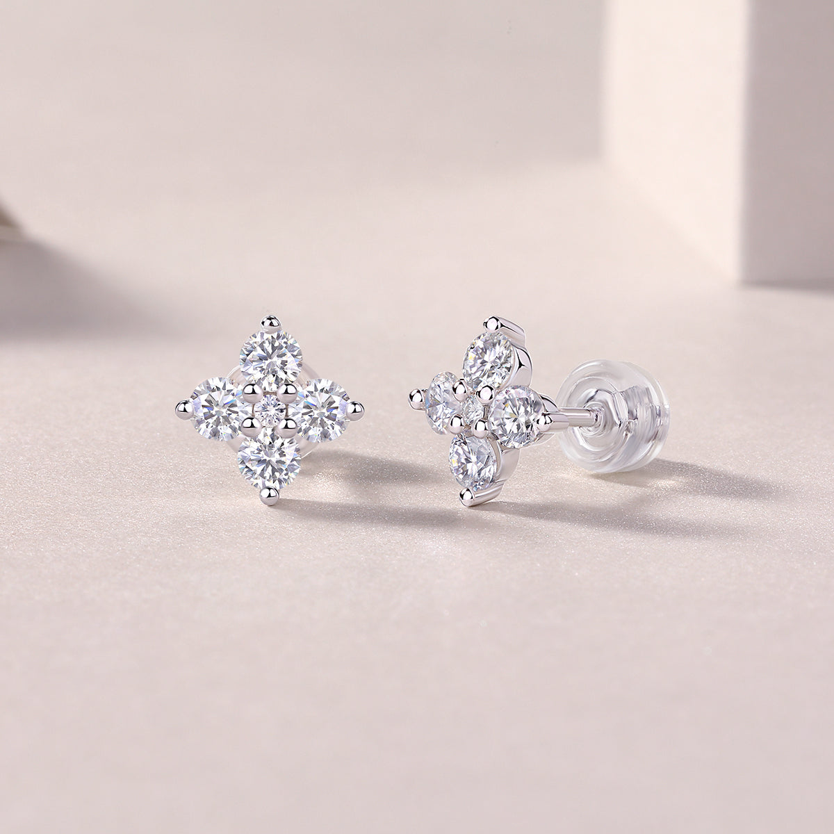 1Sweetheart French - Fashionable And Luxurious Diamond Jewelry Set With Moissanite S925 Sterling Silver And Platinum - plated Stud Earrings Prohibit TikTok sales - 5 - cjdropshipping