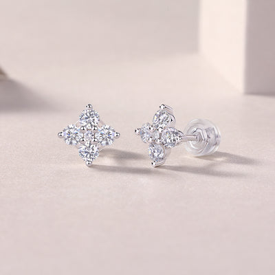 1Sweetheart French - Fashionable And Luxurious Diamond Jewelry Set With Moissanite S925 Sterling Silver And Platinum - plated Stud Earrings Prohibit TikTok sales - 5 - cjdropshipping