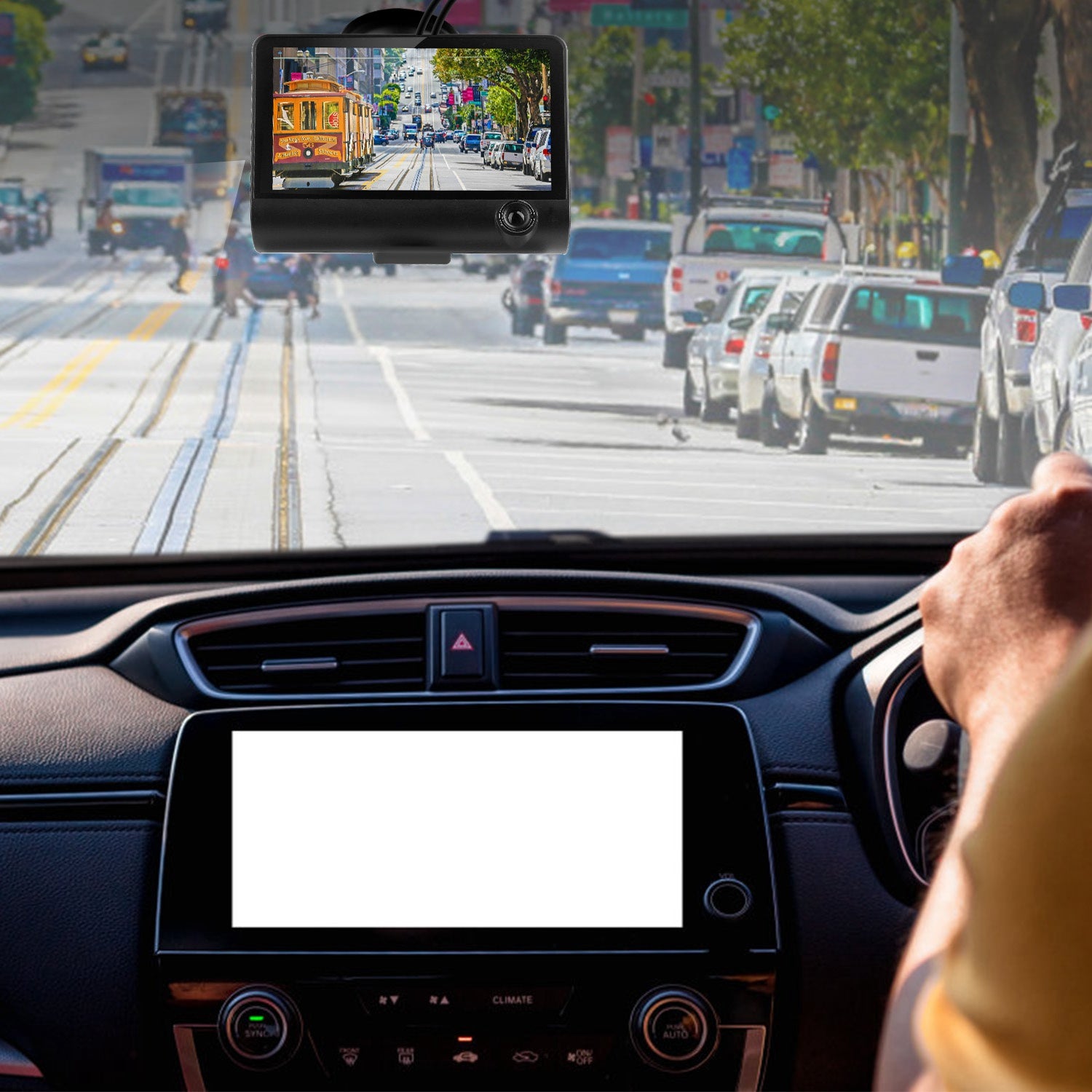 1296P Car DVR Dash Camera 4In 3 Lens Vehicle Driving Recorder Seamless Recording - 5 - cjdropshipping