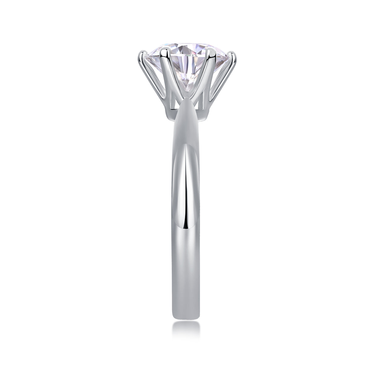 Classic Six - prong Mossan Diamond Silver Open Ring And Fixed Ring Prohibit TikTok sales - 5 - CJ