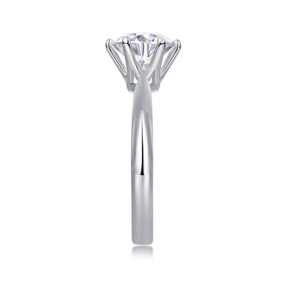 Classic Six - prong Mossan Diamond Silver Open Ring And Fixed Ring Prohibit TikTok sales - 5 - CJ