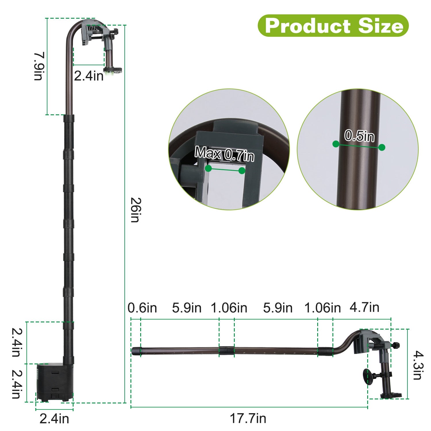 1Pc 3 - Stage External Canister Filter For Aquarium Fish Tank With 600L - H Flow Rate 35.4in Max Height 6W Easy Installation Silent - 5 - CJ