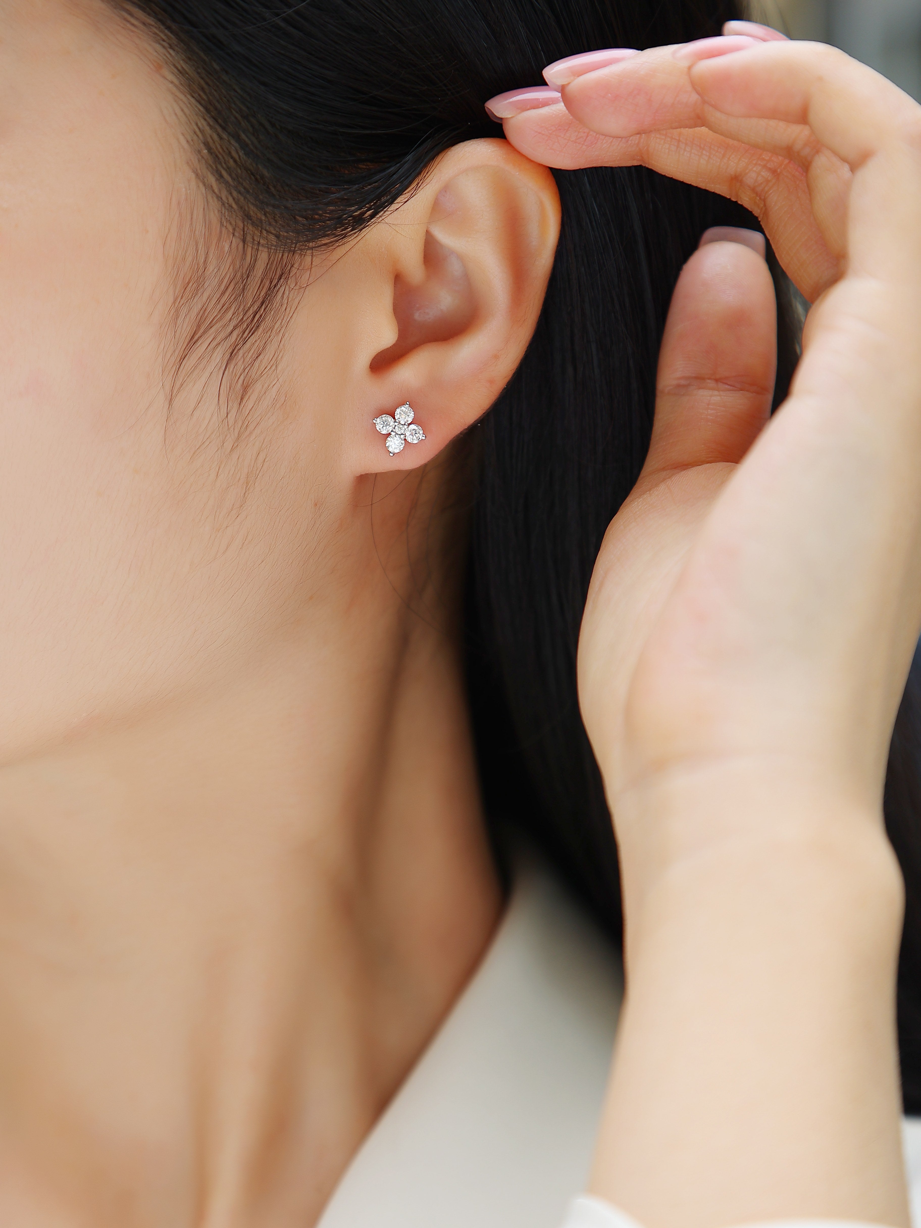 1Sweetheart French - Fashionable And Luxurious Diamond Jewelry Set With Moissanite S925 Sterling Silver And Platinum - plated Stud Earrings Prohibit TikTok sales - 5 - cjdropshipping