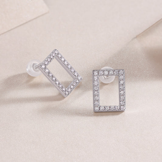 1In Full Swing - Fashionable And Affordable Jewelry With Moissanite S925 Sterling Silver And Platinum - plated Stud Earrings Prohibit TikTok sales - 5 - cjdropshipping