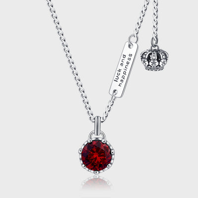 925 Sterling Silver Crown Retro Necklace Women's Brand Letter Small Design High Level - 4 - https://x.com/titan_prim62775J