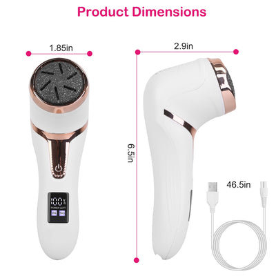 17Pcs Electric Foot Callus Remover With Vacuum Foot Grinder Rechargeable Foot File Dead Skin Pedicure Machine With 3 Grinding Heads 2 Speeds Foot Care Tool - 5 - CJ