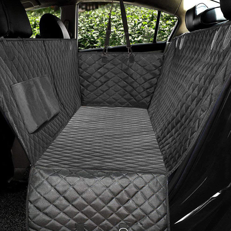 Dog Car Seat Cover View Mesh Pet Carrier Hammock Safety Protector Car Rear Back Seat Mat With Zipper And Pocket For Travel - 0 - CJ - Black middle zip - CJJJCWGY00736 - Black middle zip