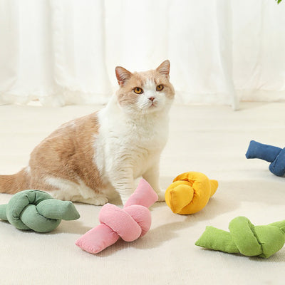 Dog Rope Toys Knots Chew Rope Toy Dog Pull Rope Natural Cotton Rope Dog Toys - Premium White Knot Dog Rope Toy - Interactive Dog Tug Toy - 5 - CJ