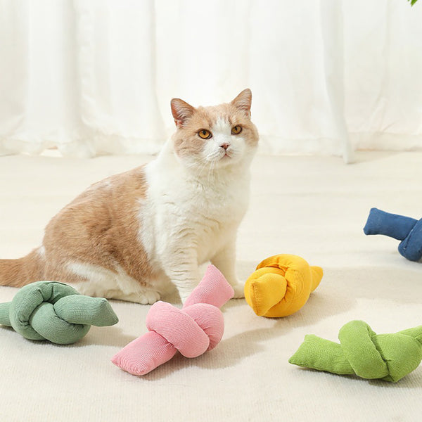 Dog Rope Toys Knots Chew Rope Toy Dog Pull Rope Natural Cotton Rope Dog Toys - Premium White Knot Dog Rope Toy - Interactive Dog Tug Toy - 5 - CJ