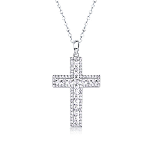 1Shelter Luxury Fashion Diamond Pendant Necklace Set With Mosan Diamond Silver Ornaments Prohibit TikTok sales - 5 - CJ
