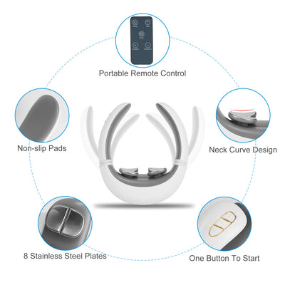 1 Set EMS Neck Massager With Heat Cordless Cervical Neck Massager EMS Neck Massager With 6 Modes 15 Intensity Levels Remote Control - 5 - CJ