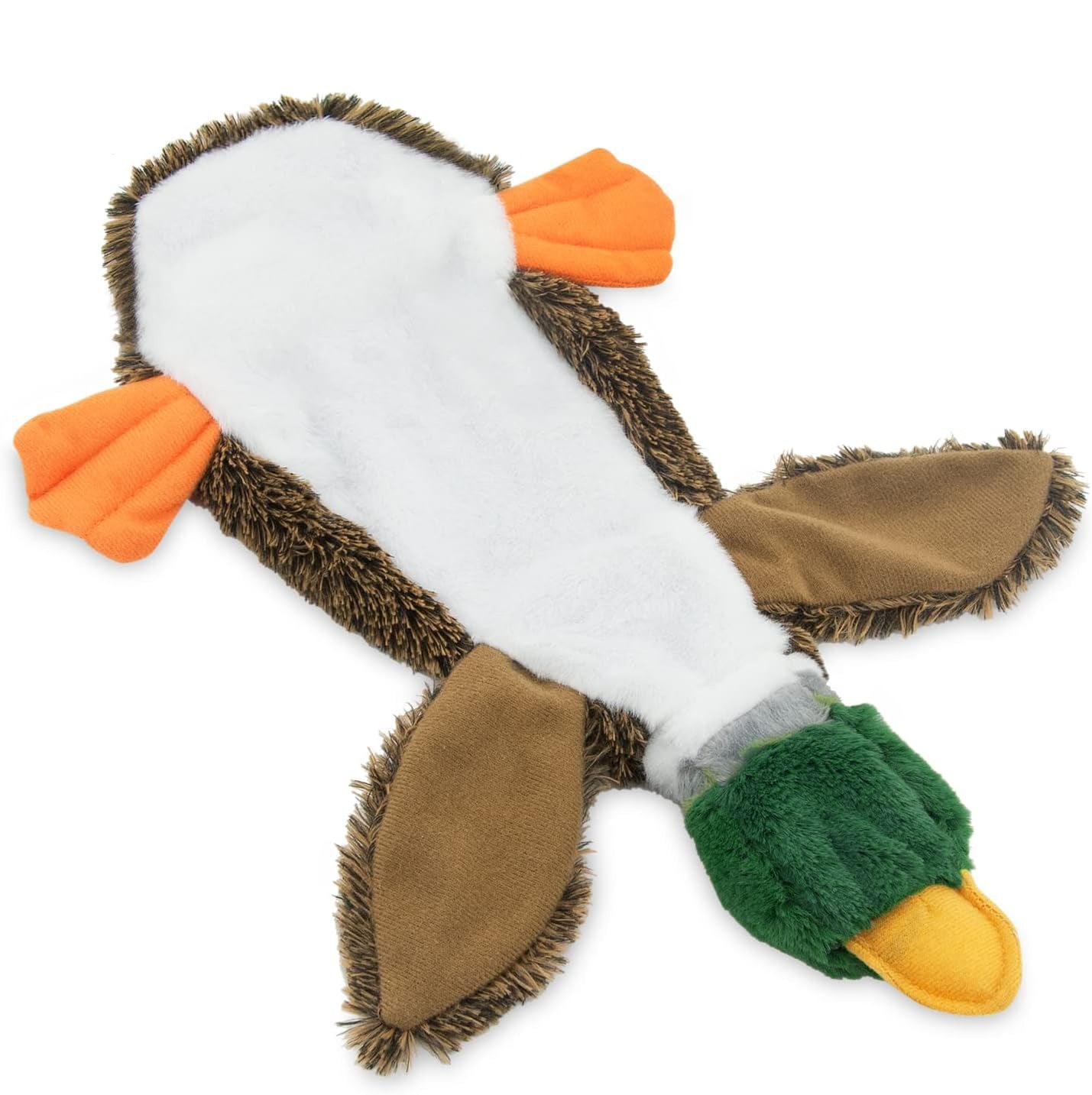 Best Pet Supplies 2 - in - 1 Stuffless Squeaky Dog Toys With Soft, Durable Fabric For Small, Medium, And Large Pets, No Stuffing For Indoor Play, Supports Active Biting And Play - 1Wild Duck - 4 - CJ