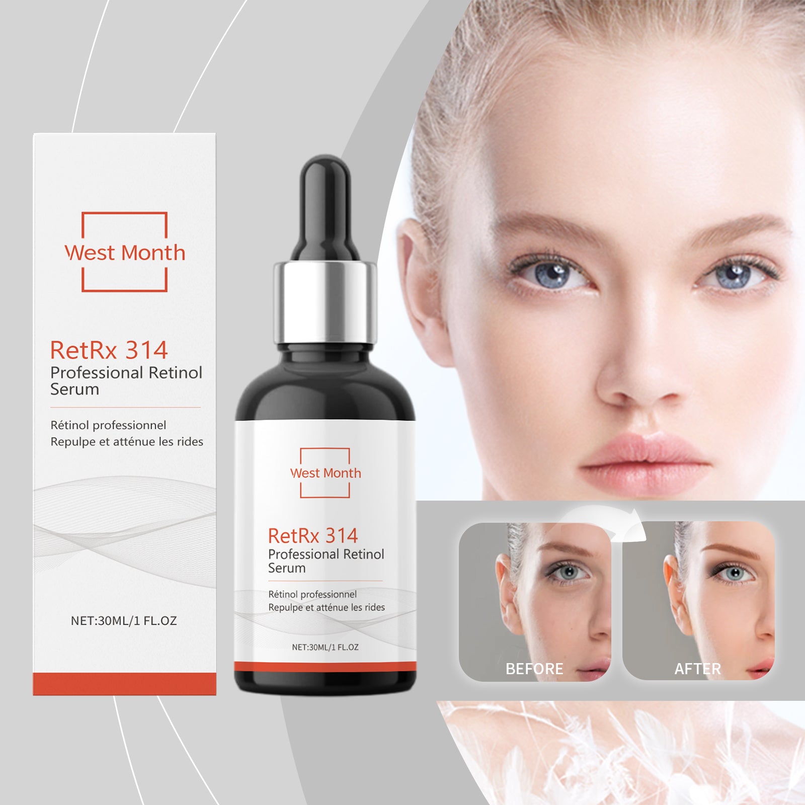 West&Month Retinol Essence Facial Skin Supple, Hydrating, Nourishing And Improving Condition Facial Essence - 5 - CJ