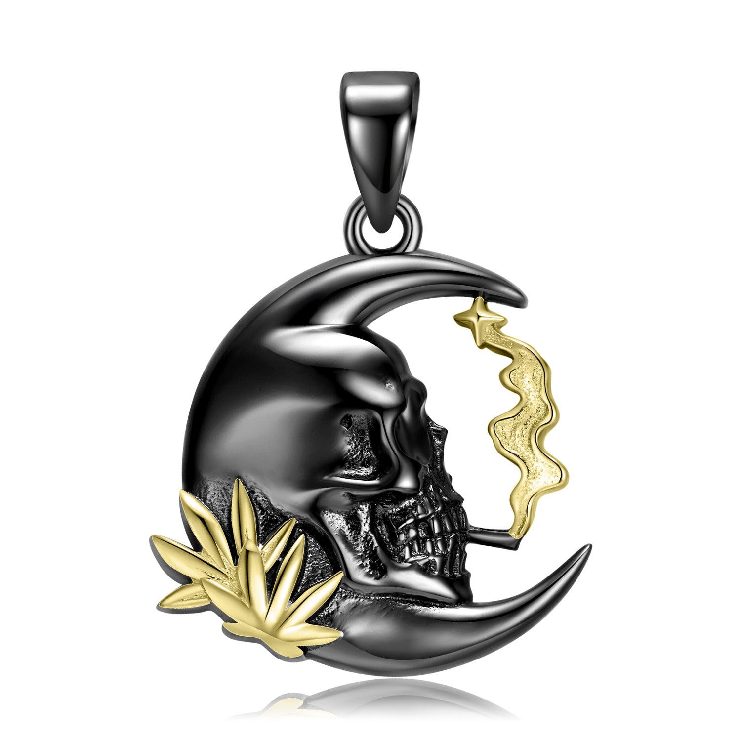 Smoking Skull Pendant Halloween S925 Sterling Silver Necklace Personality Dark Wind - 4 - https://x.com/titan_prim62775J