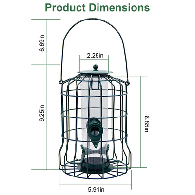 1Pc Outdoor Wild Bird Feeder Squirrel - Proof Chew - Proof Metal Hanging Seed Feeder With 4 Feeding Port For Small Songbirds - 5 - CJ
