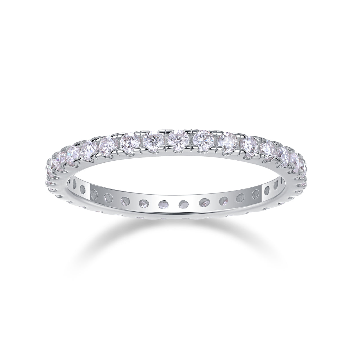 1Luxury Fashion Row Diamond Ring Moissanite Silver Ring Prohibit TikTok sales - 5 - CJ