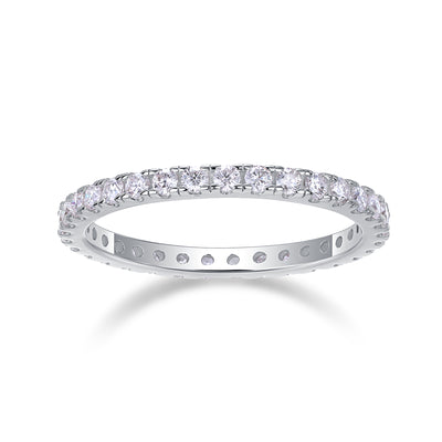 1Luxury Fashion Row Diamond Ring Moissanite Silver Ring Prohibit TikTok sales - 5 - CJ