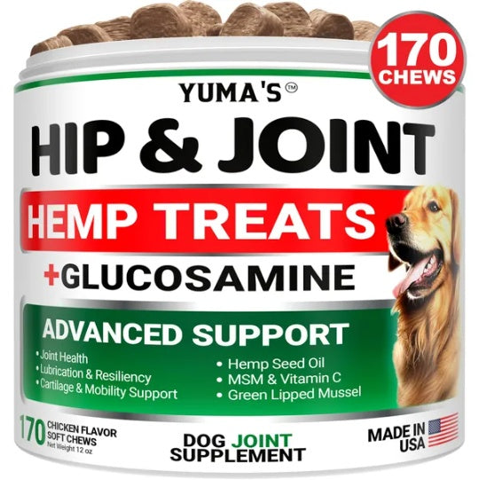 Hemp Hip And Joint Supplement For Dogs Glucosamine For Dogs Joint Pain Relief With MSM Advanced Dog Joint Supplement Health Glucosamine For Dogs Chews - 5 - CJ