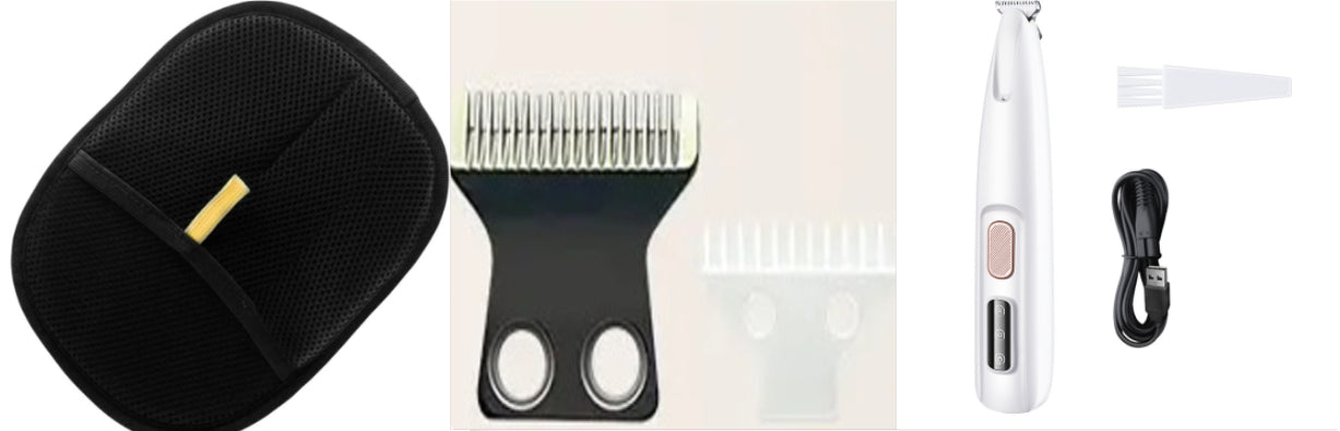 Pets Dog Paw Trimmer With LED Light Fully Waterproof Pet Hair Trimmer With LED Display Dog Clippers For Grooming Widen Blade - 0 - CJ - Set - CJMY206336007GT