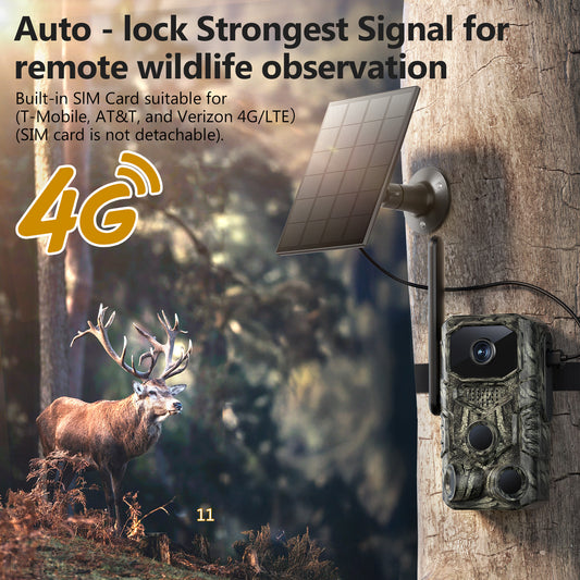 4G GPS Hunting Outdoor Trail Camera Wide Angle 4MP Camouflage Wildlife Deer Monitoring Solar Hunt Camera - 5 - CJ