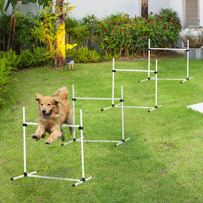4 - piece Dog Agility Training Equipment With Height - adjustable Jumping Poles - 5 - CJ