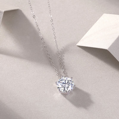 1Afternoon Rose Luxury Fashion Diamond Pendant Necklace Set With Mosan Diamond Silver Ornaments Prohibit TikTok sales - 5 - CJ