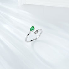 Simple S925 Silver Temperament Emerald Adjustable Ring - 4 - CJ