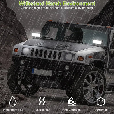7in LED Light Bar 120W 12000LM LED Work Light Pods Offroad Driving Lights IP67 Waterproof Fog Light Spot Flood Beam For Jeep Trailer Truck Bus Boat - 5 - CJ