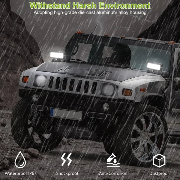 7in LED Light Bar 120W 12000LM LED Work Light Pods Offroad Driving Lights IP67 Waterproof Fog Light Spot Flood Beam For Jeep Trailer Truck Bus Boat - 5 - CJ
