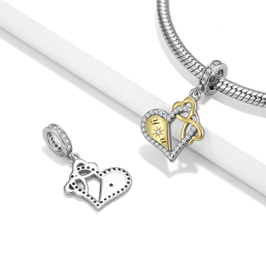 LOVE YOU Eternity 925 Sterling Silver Pendant Valentine's Day Women's Bracelet Diy Accessories Beads - 4 - CJ