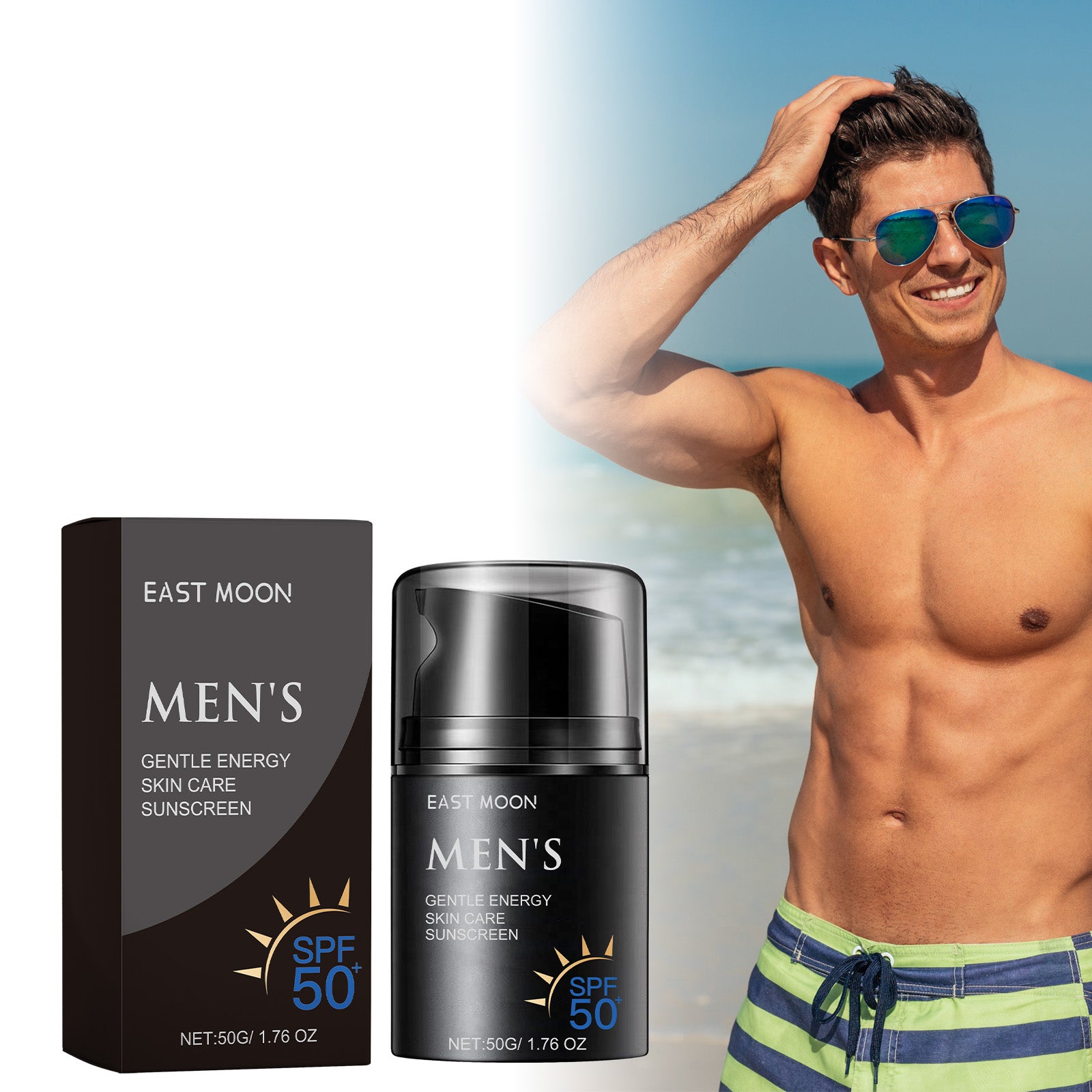 East Moon Enhanced Sunscreen For Men, Summer Outdoor Uv Protection Moisturizing Mild Refreshing Protective Cream - 5 - CJ