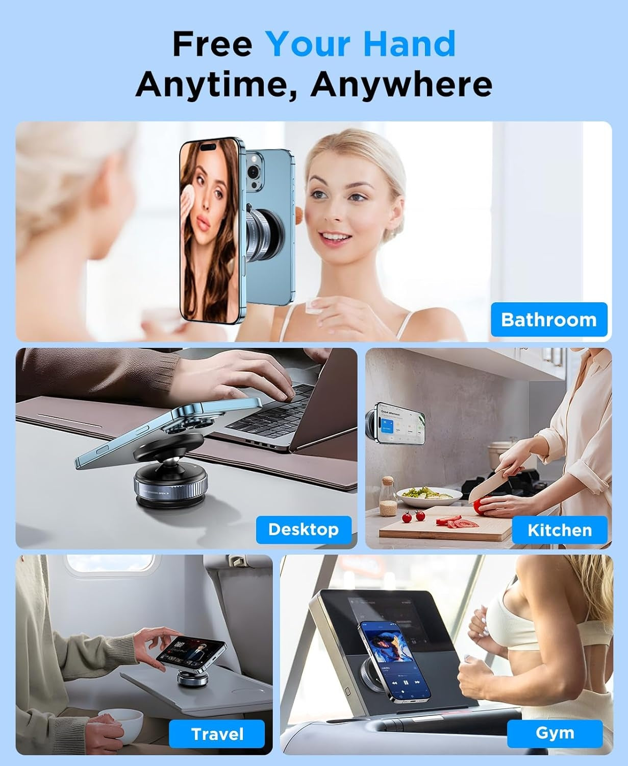 Car Phone Holder, Upgraded 360Adjustable Vacuum Suction 20X  Magnets - 5 - CJ