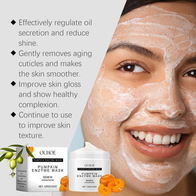 Ouhoe Pumpkin Enzyme Mask Facial Skin Deep Cleansing Pores Gentle Nourishing Skin Care Mud Mask - 5 - CJ