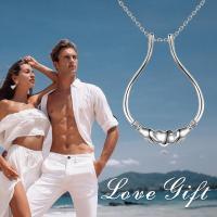 Ring Holder Necklace Irish Claddagh Jewelry in White Gold Plated Sterling Silver