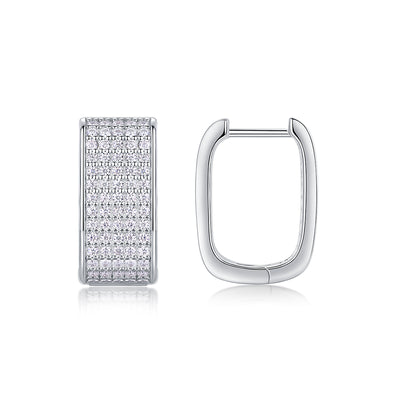 1Star Light Luxury Fashion Diamond Earrings Stud Set With Mosan Diamond Silver Jewelry Prohibit TikTok sales - 5 - CJ