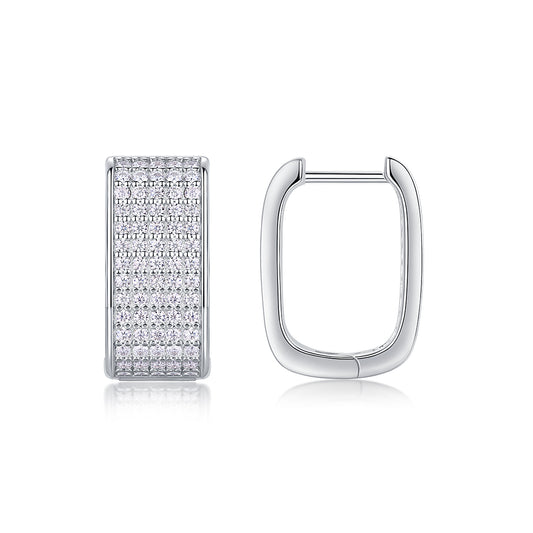 1Star Light Luxury Fashion Diamond Earrings Stud Set With Mosan Diamond Silver Jewelry Prohibit TikTok sales - 5 - CJ