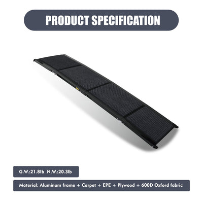 Dog Ramp For Car 71 Long  19.5 Wide Portable Dog Ramps For Large Dogs With Non - Slip Rug Surface Dog Car Ramp For SUV Car  Truck, Folding Dog Ramp Up To 250LBS - 5 - CJ