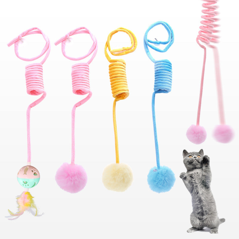 Cat Toy Self - Hi Sucker Spring Rabbit Hair Ball Interactive Play Pet Supplies Interactive Toys - 0 - CJ